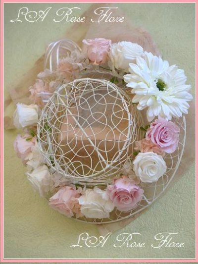 画像3: ガーベラ付　白xピンクの花冠
