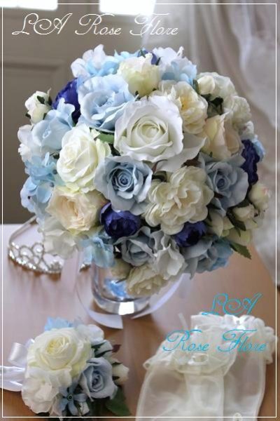画像2: 白ｘ水色ｘ青色の花冠